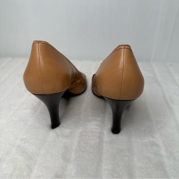 Franco Sarto ♥️ Tan cut out, peep toe Heels sz 10M - Picture 8 of 9